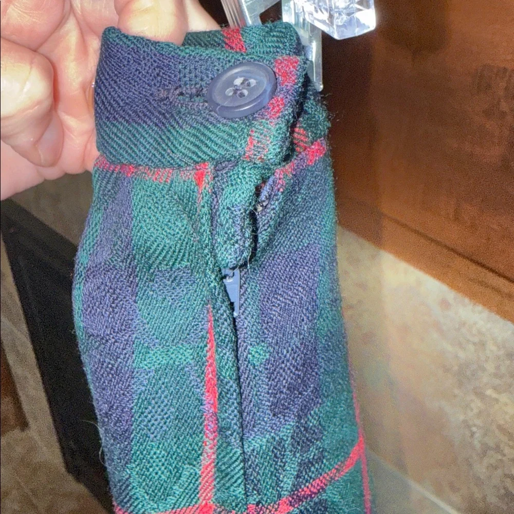 Vintage Pendleton classic preppy plaid hidden floral pleated skirt 14 Petite